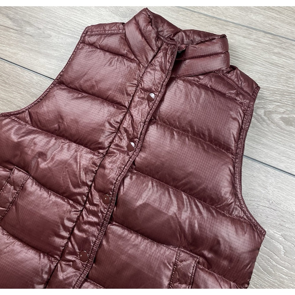 J Crew Women's Full Zip Down Puffer‎ Vest Maroon Size Small *read*